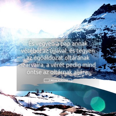 Picture 05 - 3 Mózes 4:30 KAR - És vegyen a pap annak vérébõl az újjával, - Bible Verse Picture