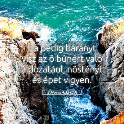 Picture 05 - 3 Mózes 4:32 KAR - Ha pedig bárányt visz az õ bûnért való - Bible Verse Picture