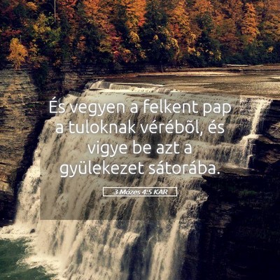 Picture 05 - 3 Mózes 4:5 KAR - És vegyen a felkent pap a tuloknak vérébõl, - Bible Verse Picture
