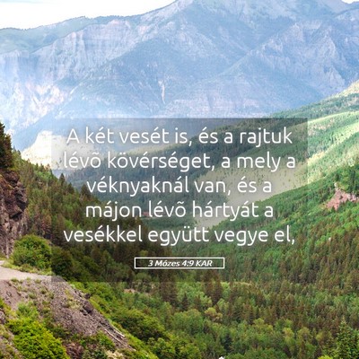 Picture 05 - 3 Mózes 4:9 KAR - A két vesét is, és a rajtuk lévõ - Bible Verse Picture