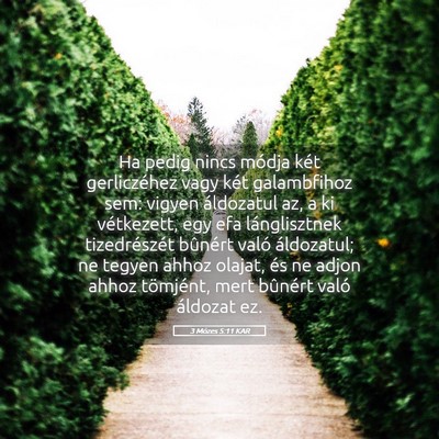 Picture 05 - 3 Mózes 5:11 KAR - Ha pedig nincs módja két gerliczéhez vagy két - Bible Verse Picture