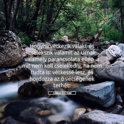 Picture 05 - 3 Mózes 5:17 KAR - Hogyha vétkezik valaki, és cselekszik valamit - Bible Verse Picture