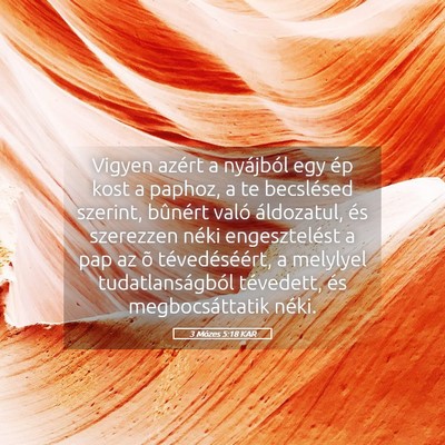 Picture 05 - 3 Mózes 5:18 KAR - Vigyen azért a nyájból egy ép kost a paphoz, - Bible Verse Picture
