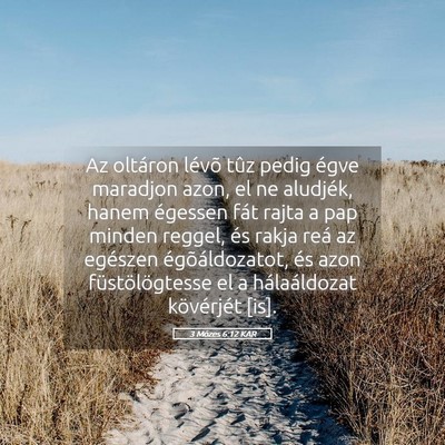 Picture 05 - 3 Mózes 6:12 KAR - Az oltáron lévõ tûz pedig égve maradjon - Bible Verse Picture