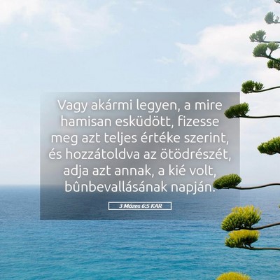 Picture 05 - 3 Mózes 6:5 KAR - Vagy akármi legyen, a mire hamisan esküdött, - Bible Verse Picture