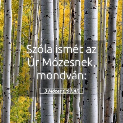 Picture 05 - 3 Mózes 6:8 KAR - Szóla ismét az Úr Mózesnek, - Bible Verse Picture