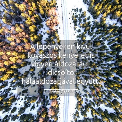 Picture 05 - 3 Mózes 7:13 KAR - A lepényeken kivül kovászos kenyeret is vigyen - Bible Verse Picture