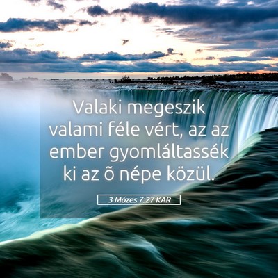Picture 05 - 3 Mózes 7:27 KAR - Valaki megeszik valami féle vért, az az ember - Bible Verse Picture