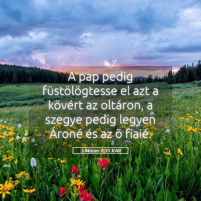 Picture 05 - 3 Mózes 7:31 KAR - A pap pedig füstölögtesse el azt a kövért az - Bible Verse Picture