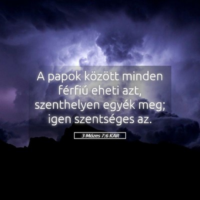 Picture 05 - 3 Mózes 7:6 KAR - A papok között minden férfiú eheti azt, - Bible Verse Picture