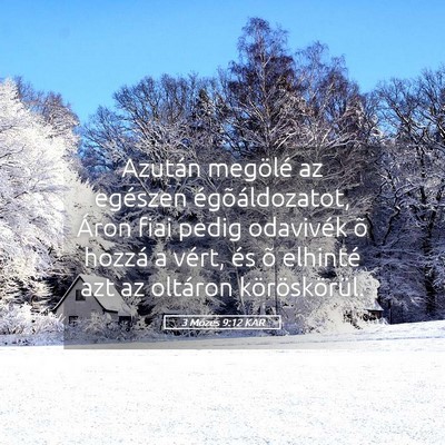 Picture 05 - 3 Mózes 9:12 KAR - Azután megölé az egészen égõáldozatot, - Bible Verse Picture