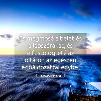 Picture 05 - 3 Mózes 9:14 KAR - És megmosá a belet és a lábszárakat, és - Bible Verse Picture