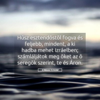 Picture 05 - 4 Mózes 1:3 KAR - Húsz esztendõstõl fogva és feljebb, mindent, - Bible Verse Picture
