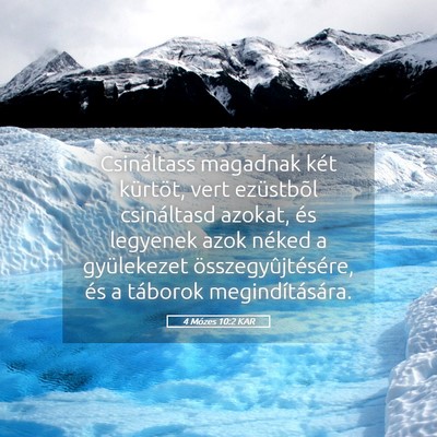 Picture 05 - 4 Mózes 10:2 KAR - Csináltass magadnak két kürtöt, vert - Bible Verse Picture