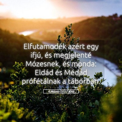 Picture 05 - 4 Mózes 11:27 KAR - Elfutamodék azért egy ifjú, és megjelenté - Bible Verse Picture