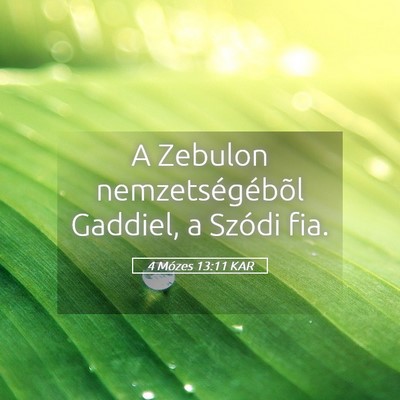 Picture 05 - 4 Mózes 13:11 KAR - A Zebulon nemzetségébõl Gaddiel, a Szódi - Bible Verse Picture