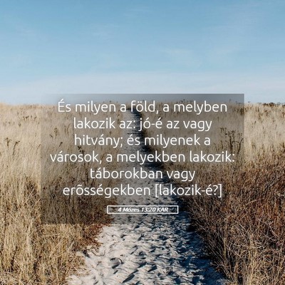 Picture 05 - 4 Mózes 13:20 KAR - És milyen a föld, a melyben lakozik az: jó-é - Bible Verse Picture