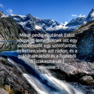 Picture 05 - 4 Mózes 13:24 KAR - Mikor pedig eljutának Eskol völgyéig, - Bible Verse Picture
