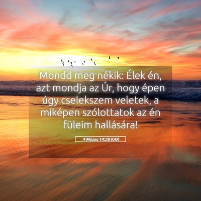 Picture 05 - 4 Mózes 14:28 KAR - Mondd meg nékik: Élek én, azt mondja az Úr, - Bible Verse Picture