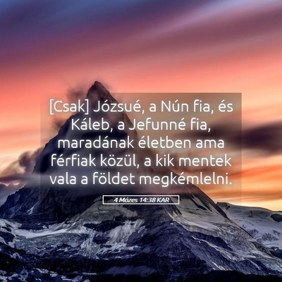 Picture 05 - 4 Mózes 14:38 KAR - [Csak] Józsué, a Nún fia, és Káleb, a - Bible Verse Picture