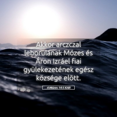 Picture 05 - 4 Mózes 14:5 KAR - Akkor arczczal leborulának Mózes és Áron - Bible Verse Picture