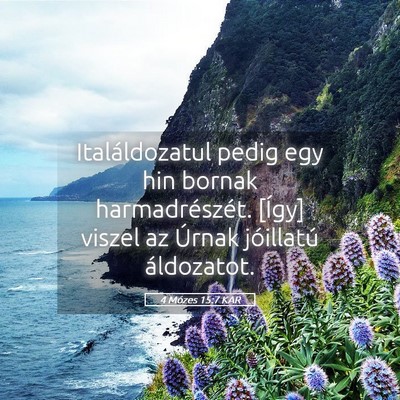 Picture 05 - 4 Mózes 15:7 KAR - Italáldozatul pedig egy hin bornak - Bible Verse Picture