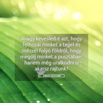 Picture 05 - 4 Mózes 16:13 KAR - Avagy kevesled-é azt, hogy felhozál minket a - Bible Verse Picture
