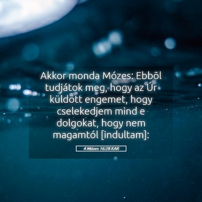 Picture 05 - 4 Mózes 16:28 KAR - Akkor monda Mózes: Ebbõl tudjátok meg, hogy az - Bible Verse Picture