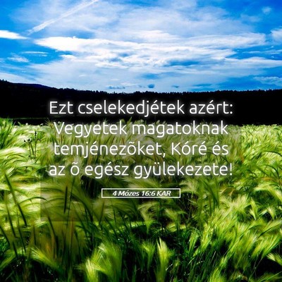 Picture 05 - 4 Mózes 16:6 KAR - Ezt cselekedjétek azért: Vegyetek magatoknak - Bible Verse Picture