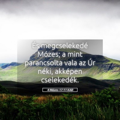 Picture 05 - 4 Mózes 17:11 KAR - És megcselekedé Mózes; a mint parancsolta vala - Bible Verse Picture