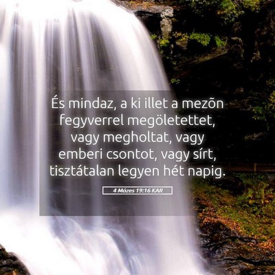 Picture 05 - 4 Mózes 19:16 KAR - És mindaz, a ki illet a mezõn fegyverrel - Bible Verse Picture