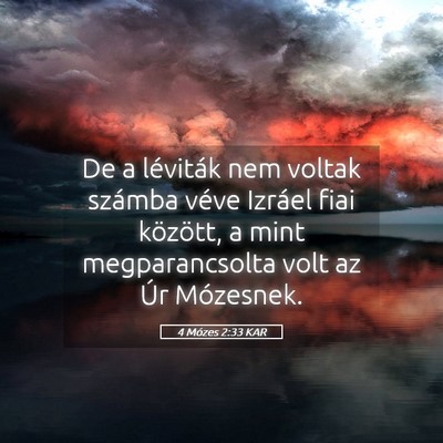 Picture 05 - 4 Mózes 2:33 KAR - De a léviták nem voltak számba véve Izráel - Bible Verse Picture