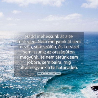 Picture 05 - 4 Mózes 20:17 KAR - Hadd mehessünk át a te földeden! Nem megyünk - Bible Verse Picture
