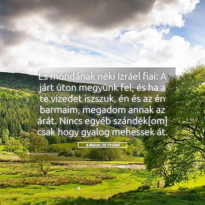 Picture 05 - 4 Mózes 20:19 KAR - És mondának néki Izráel fiai: A járt úton - Bible Verse Picture