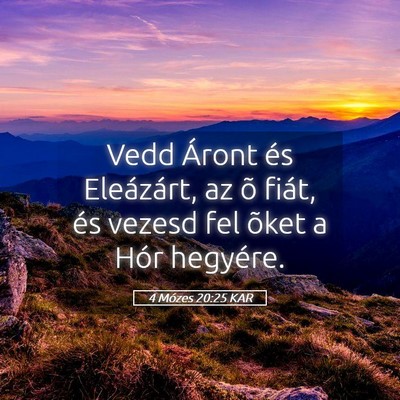 Picture 05 - 4 Mózes 20:25 KAR - Vedd Áront és Eleázárt, az õ fiát, és - Bible Verse Picture