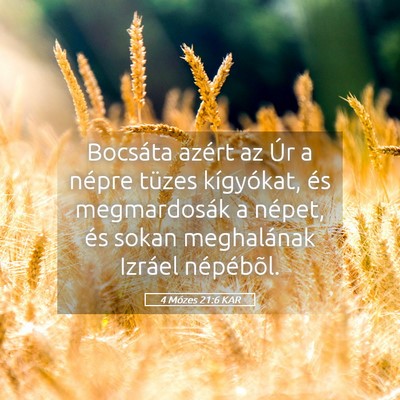 Picture 05 - 4 Mózes 21:6 KAR - Bocsáta azért az Úr a népre tüzes - Bible Verse Picture