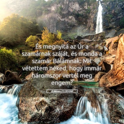 Picture 05 - 4 Mózes 22:28 KAR - És megnyitá az Úr a szamárnak száját, és - Bible Verse Picture