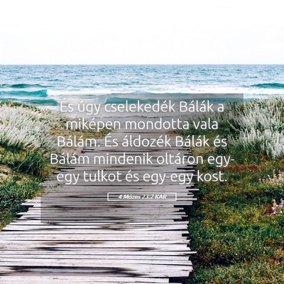 Picture 05 - 4 Mózes 23:2 KAR - És úgy cselekedék Bálák a miképen mondotta - Bible Verse Picture