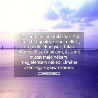 Picture 05 - 4 Mózes 23:3 KAR - És monda Bálám Báláknak: Állj meg a te - Bible Verse Picture