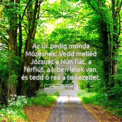 Picture 05 - 4 Mózes 27:18 KAR - Az Úr pedig monda Mózesnek: Vedd melléd - Bible Verse Picture