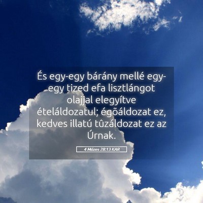 Picture 05 - 4 Mózes 28:13 KAR - És egy-egy bárány mellé egy-egy tized efa - Bible Verse Picture