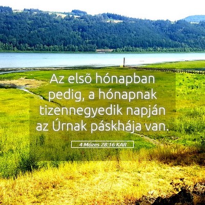 Picture 05 - 4 Mózes 28:16 KAR - Az elsõ hónapban pedig, a hónapnak - Bible Verse Picture
