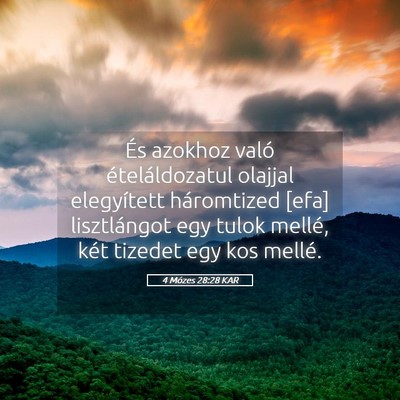 Picture 05 - 4 Mózes 28:28 KAR - És azokhoz való ételáldozatul olajjal - Bible Verse Picture