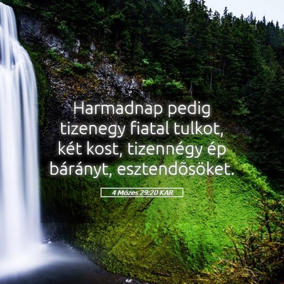 Picture 05 - 4 Mózes 29:20 KAR - Harmadnap pedig tizenegy fiatal tulkot, két - Bible Verse Picture