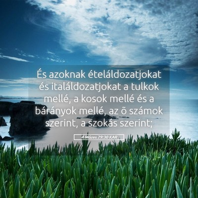 Picture 05 - 4 Mózes 29:30 KAR - És azoknak ételáldozatjokat és - Bible Verse Picture