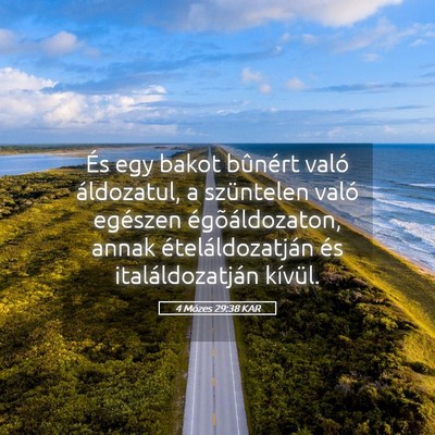 Picture 05 - 4 Mózes 29:38 KAR - És egy bakot bûnért való áldozatul, a - Bible Verse Picture