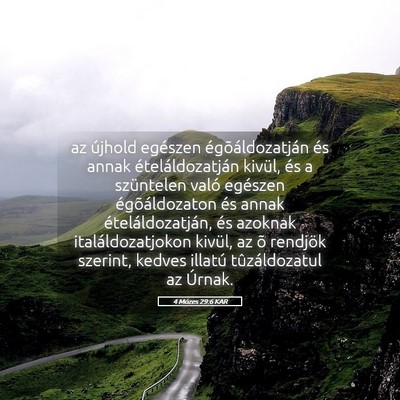 Picture 05 - 4 Mózes 29:6 KAR - az újhold egészen égõáldozatján és annak - Bible Verse Picture