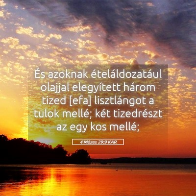 Picture 05 - 4 Mózes 29:9 KAR - És azoknak ételáldozatául olajjal elegyített - Bible Verse Picture
