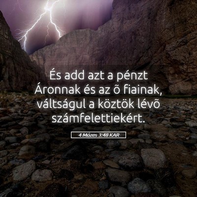 Picture 05 - 4 Mózes 3:48 KAR - És add azt a pénzt Áronnak és az õ fiainak, - Bible Verse Picture