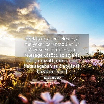 Picture 05 - 4 Mózes 30:16 KAR - Ezek azok a rendelések, a melyeket parancsolt az - Bible Verse Picture